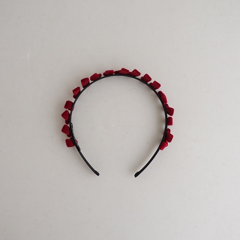【美品/定価1.0万】ラドロー LUDLOW *メニメニリボン　カチューシャ*レッドヘアアクセサリーターバン(ac84-2410-91)【90K42】