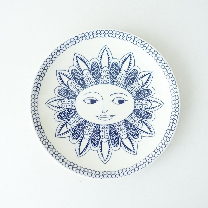 【北欧】美品/アラビア ARABIA *Ulla ウッラ 140周年記念プレート 26cm*お皿大皿青ブルー【陶器】(wa85-2410-79)【01K42】
