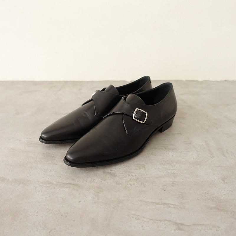 【美品】セリーヌ CELINE *JACNO モンクストラップドレスシューズ 41*レザー皮革黒メンズ1024(sh10-2410-65)【41K42】