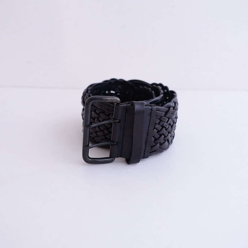 ケンゾー KENZO *レザーメッシュベルト*ブラウンブラックレザーメッシュ編み(ac87-2410-89)【51K42】