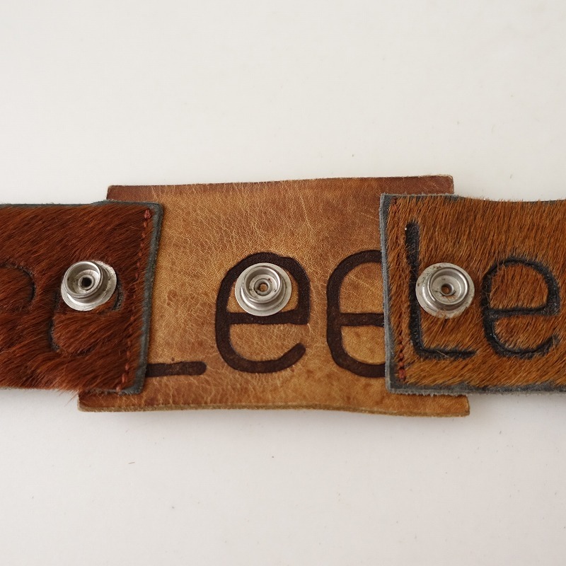 リー×ケイキー LEE×keikiii *レザーパッチベルト*ダークブラウン茶色皮革パッチワークファッション小物(ac88-2410-116)【71K42】