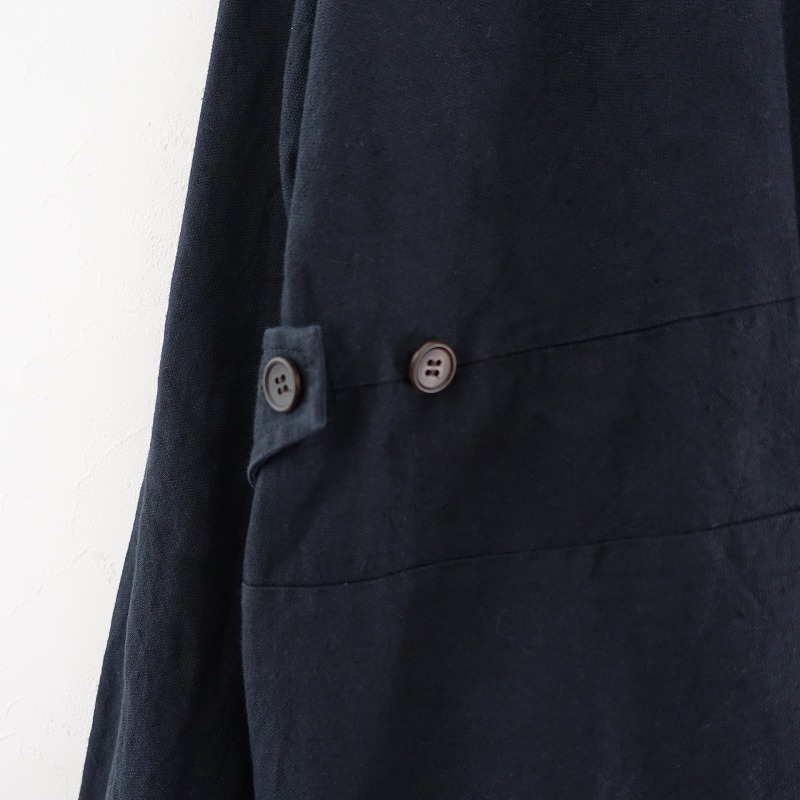 ヴラスブラム Vlas Blomme *ラチネ コットンリネンコート*2ジャケット濃紺アウターロング羽織り綿麻(jk1-2410-362)【81K42】