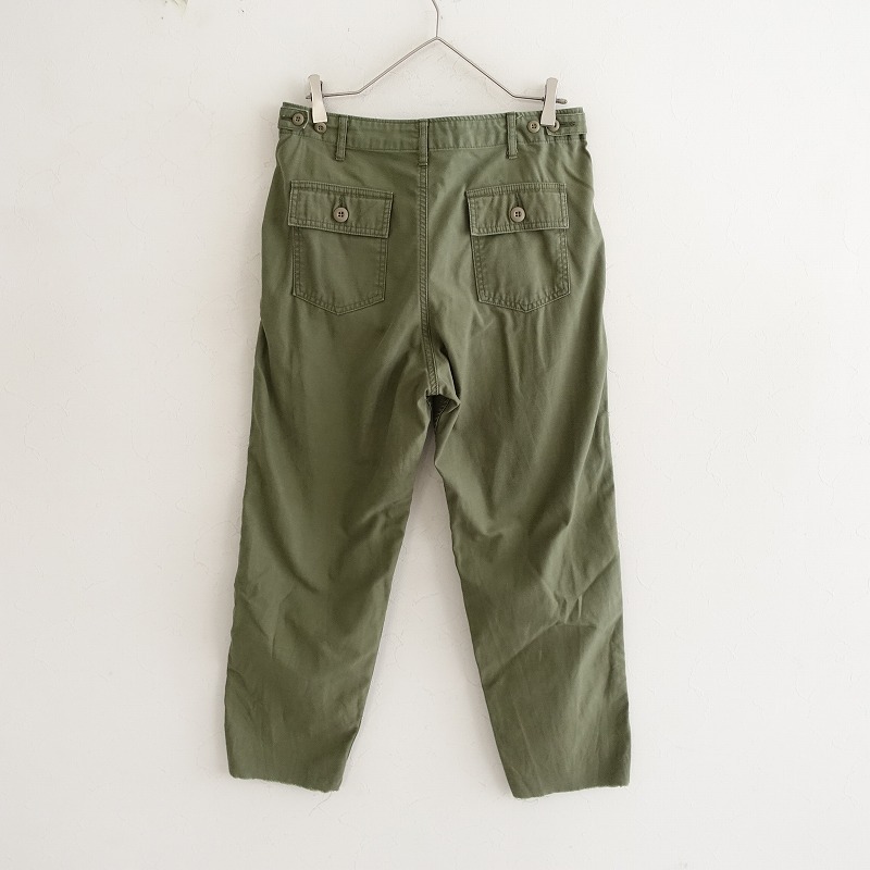 ハグオーワーヴィンテージシック Hug O War Vintage chic *コットンパンツ*1カットオフヘムグリーンカーキ(27-2410-166)【22K42】_画像2