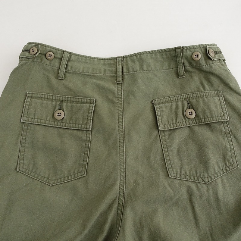 ハグオーワーヴィンテージシック Hug O War Vintage chic *コットンパンツ*1カットオフヘムグリーンカーキ(27-2410-166)【22K42】_画像5