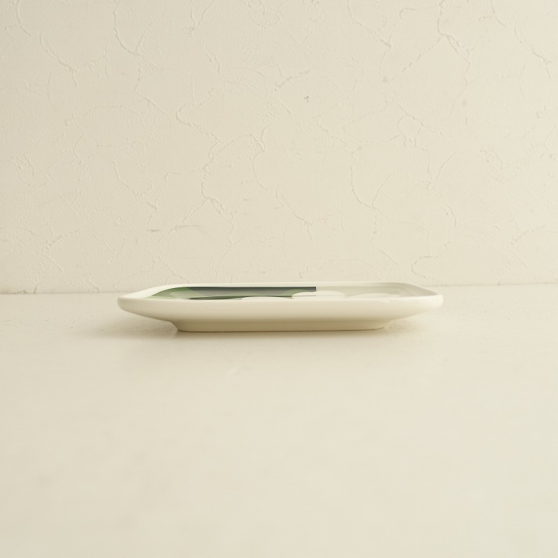 【北歐】美品/マリメッコ marimekko *UNIKKO×Lokki スクエアプレート 15×12㎝*お皿食器グリーン【陶器】(wa23-2411-3)【03K42】