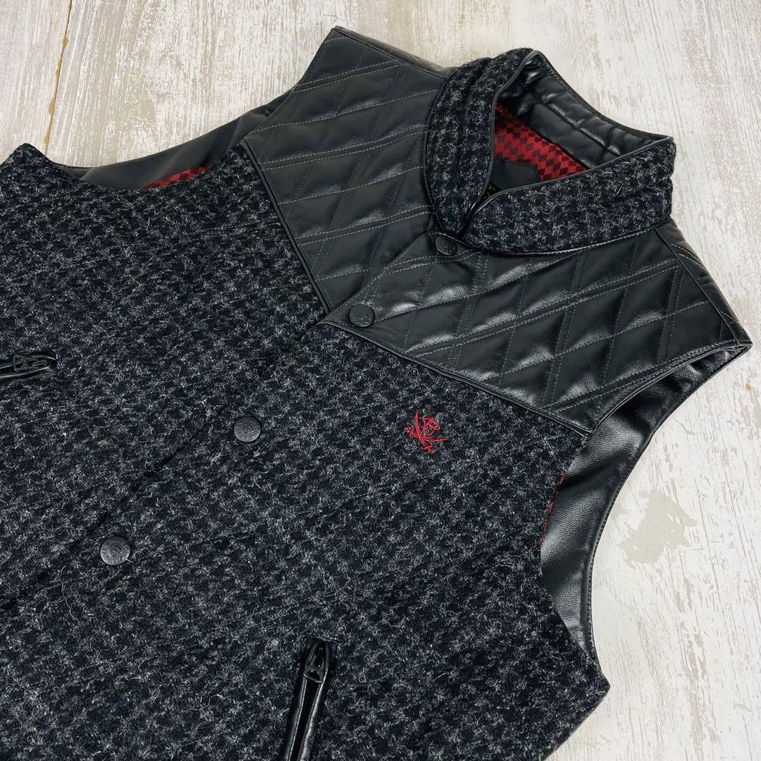 極美品】RJB フラットヘッド ハリスツイード ラムレザーヨーク 極美品】RJB フラットヘッド ハリスツイード ラムレザーヨーク