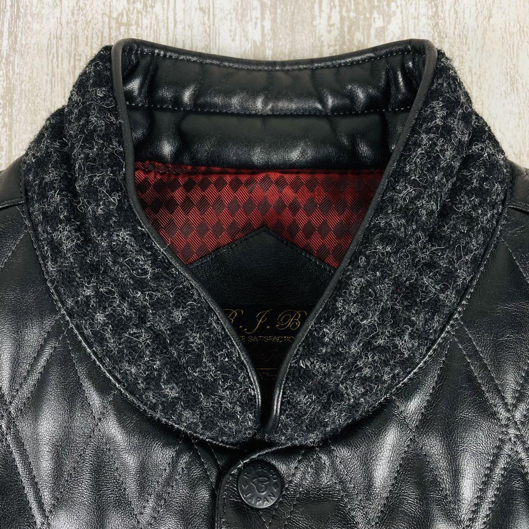 極美品】RJB フラットヘッド ハリスツイード ラムレザーヨーク 極美品】RJB フラットヘッド ハリスツイード ラムレザーヨーク