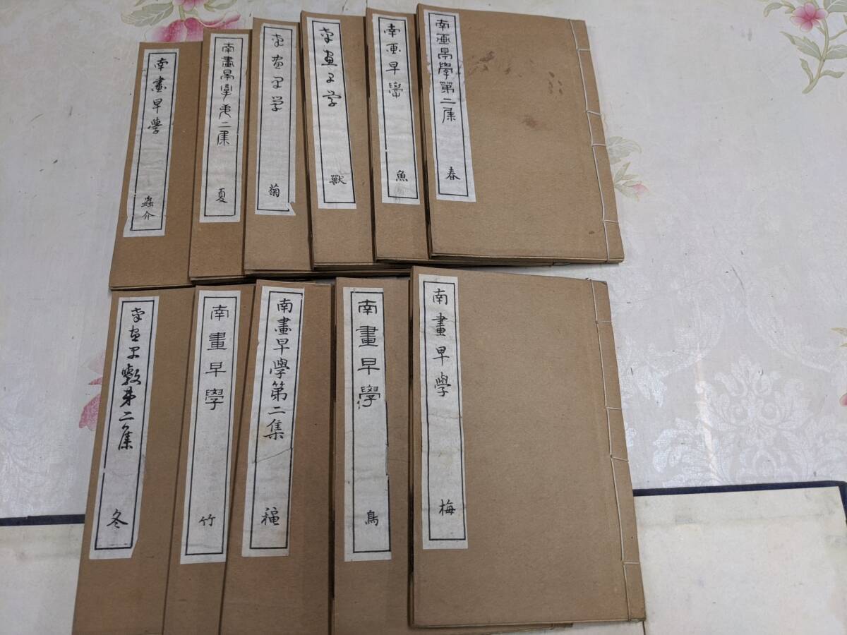 L☆/南画早学11冊揃 田能村直入 南画 中国 虫類画譜 L☆/南画早学11冊揃 田能村直入 南画 中国 虫類画譜