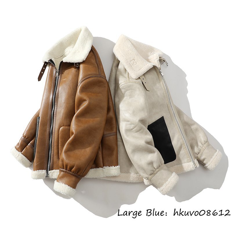  highest grade * regular price 13 ten thousand mouton coat winter new goods thick super protection against cold Rider's flight jacket outer fur coat bike wear Brown 5XL