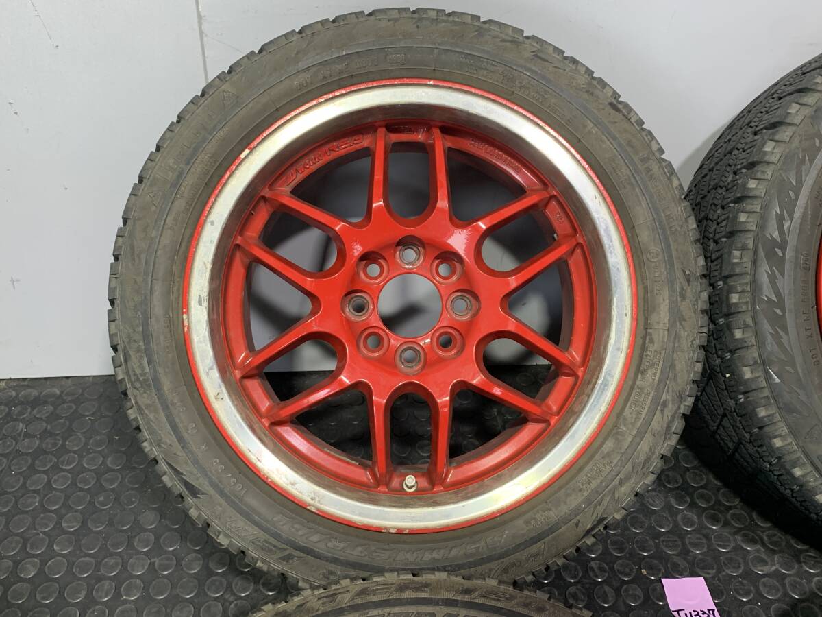 WORK ワーク RSβ 15インチ 6.5J +42 4H 4穴 PCD100 185/55R15 タイヤ ホイール 赤 4本