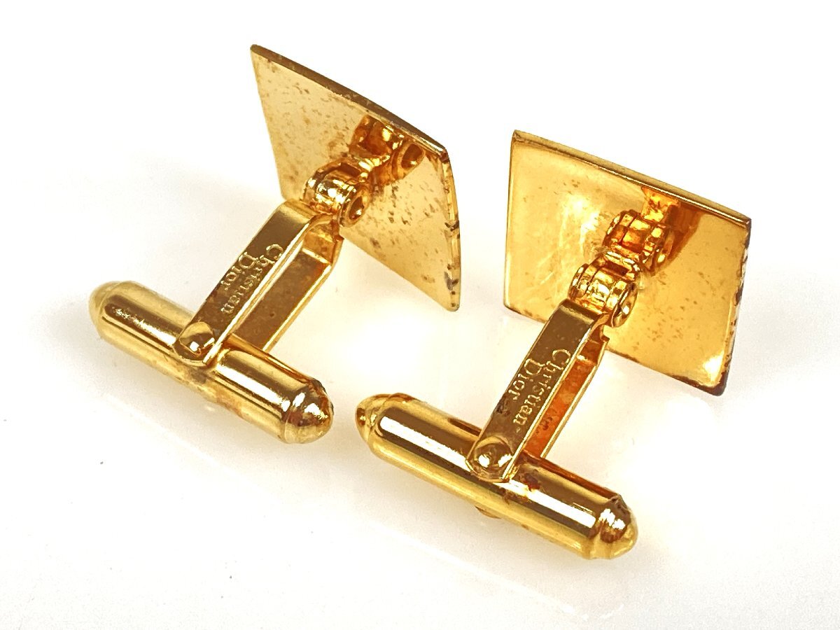  Christian * Dior Christian Dior square cuffs cuff links Gold color YMA-1433