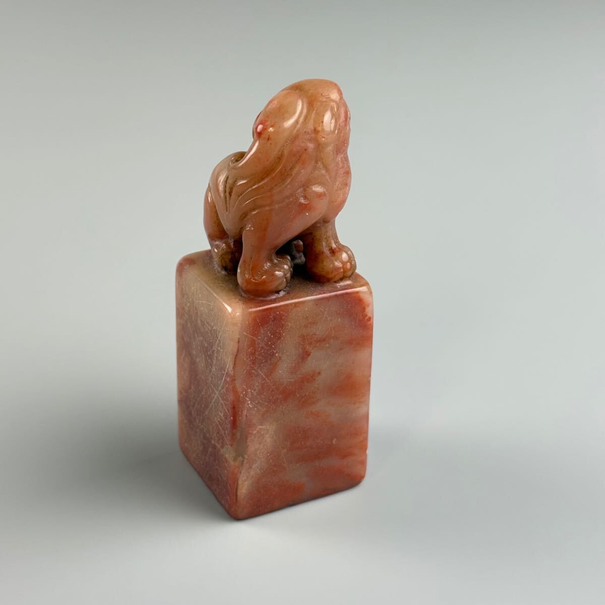 中国古美術 乾隆二十七年内務府製 寿山石彫 套章 印鑑 印章 極細工 篆刻 古玩 仁】『寿山石・田黄石・細密彫・高賢輪道紋印章・置物・賞物』極細工