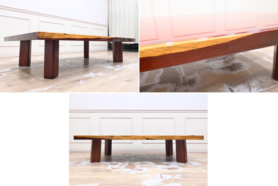 KW176 新品 長期保管品 重い 紅紫檀 天然木 一枚板総無垢 座卓 KW176 新品 長期保管品 重い 紅紫檀 天然木 一枚板総無垢 座卓