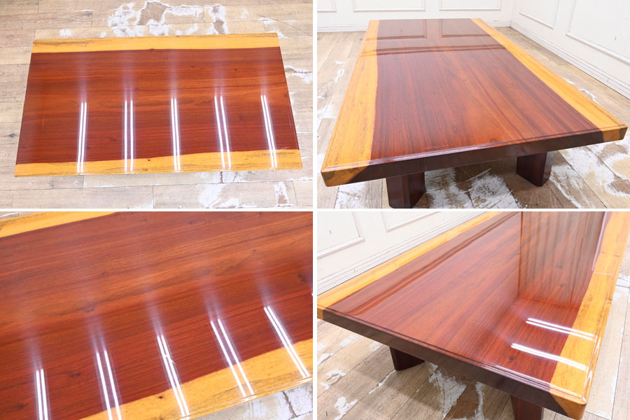 KW174 新品 長期保管品 重い 紅紫檀 天然木 一枚板総無垢 座卓 KW174 新品 長期保管品 重い 紅紫檀 天然木 一枚板総無垢 座卓