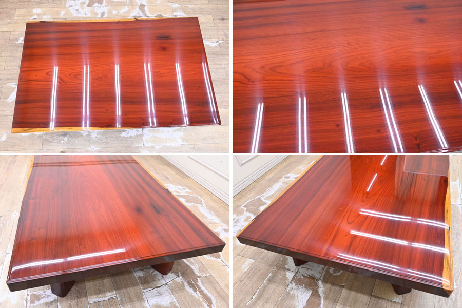 KW176 新品 長期保管品 重い 紅紫檀 天然木 一枚板総無垢 座卓 KW176 新品 長期保管品 重い 紅紫檀 天然木 一枚板総無垢 座卓