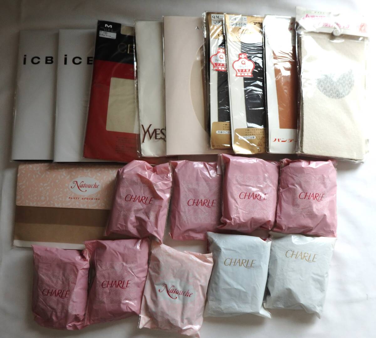 レトロ 当時物★パンスト パンティストッキング 19点まとめ Mサイズ★ICB・CELINE・Yves Saint Laurent・アツギ・シャルレなど★日本製あり