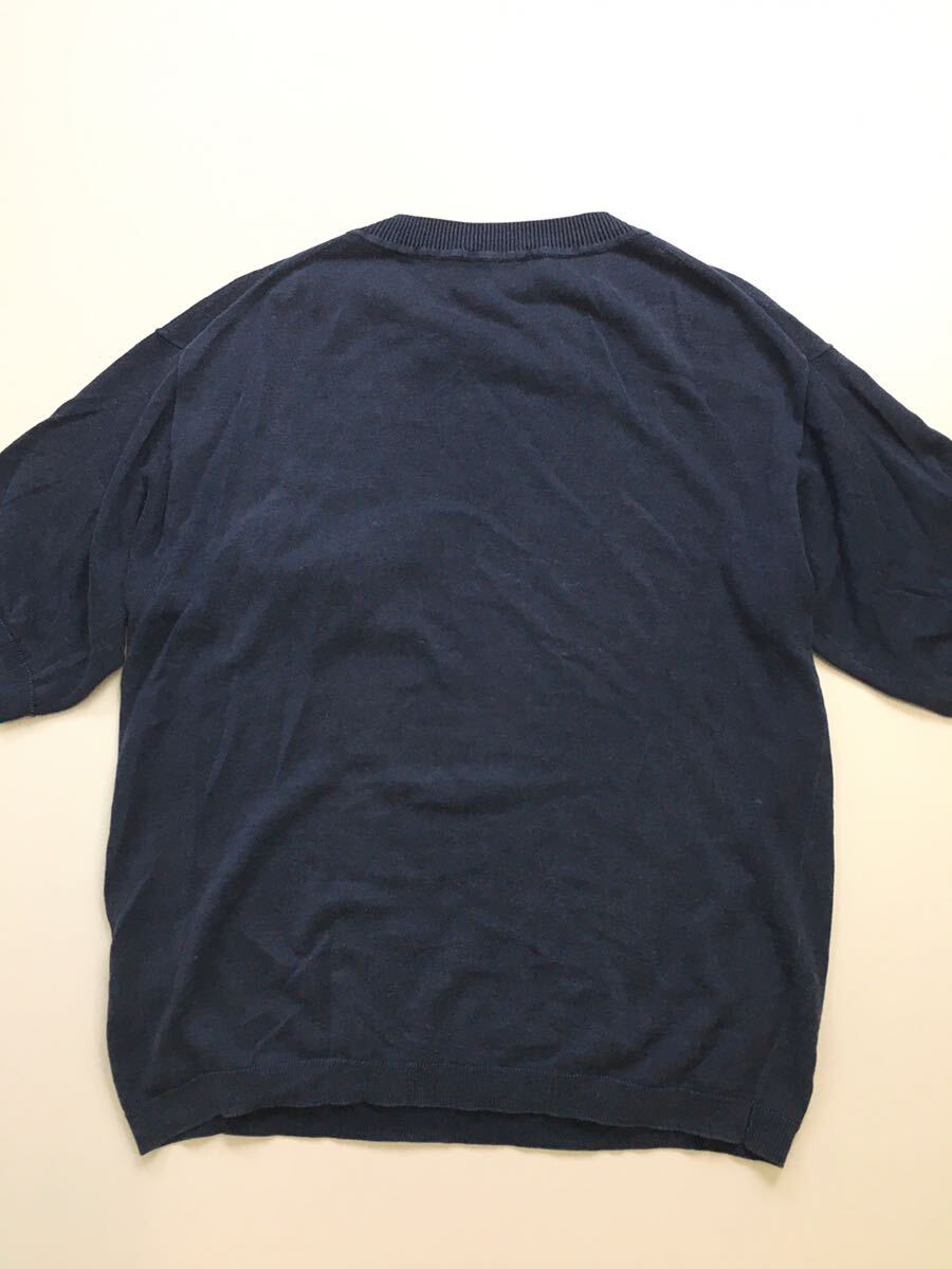 ★ BLUE WORK ◆ 麻 半袖 ニット ネイビー Sサイズ 制品加工 薄手 ニットソー カットソー ブルーワーク トゥモローランド ◆W5 つGF7M-23