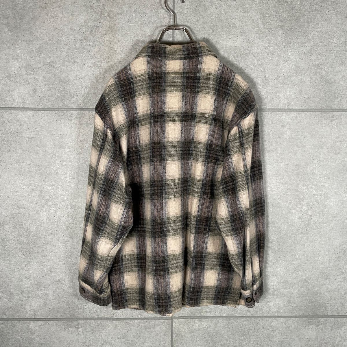 OLD UNIQLO シャツジャケット オンブレチェック 80s 初期 OLD UNIQLO シャツジャケット オンブレチェック 80s 初期