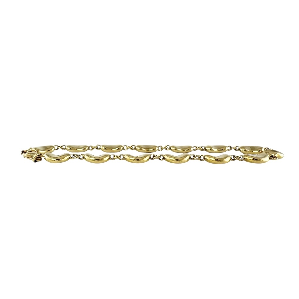  Tiffany bean bracele 18 gold K18 yellow gold lady's TIFFANY&Co. used beautiful goods 