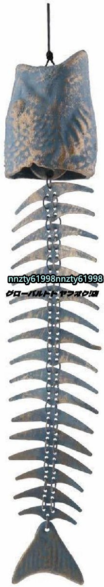 極美品 魚骨風鈴 鋳鉄制