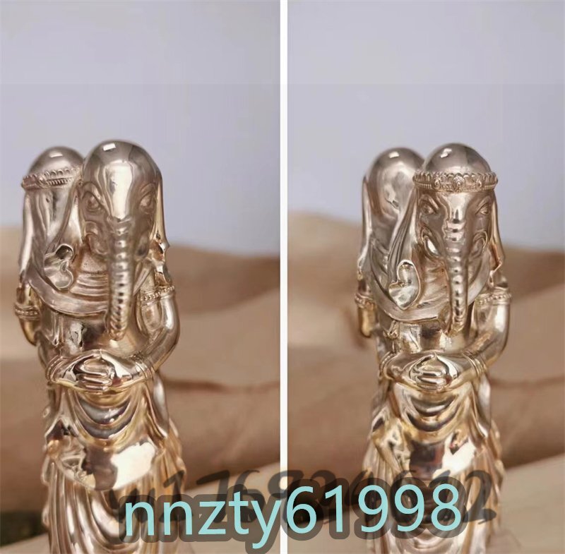 高品質☆歓喜天像 立像 銅製 磨き仕上げ 高さ12cm 密教法具 寺院 高品質☆歓喜天像 立像 銅製 磨き仕上げ 高さ12cm 密教法具 寺院