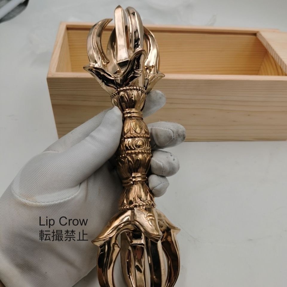 強力推薦 真言宗 人形杵 五鈷杵 仏具 銅製 磨き仕上げ 長さ23cm 強力推薦 真言宗 人形杵 五鈷杵 仏具 銅製 磨き仕上げ 長さ23cm