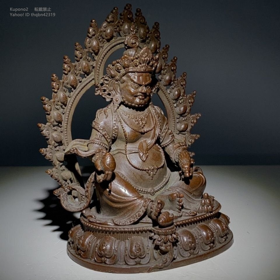 仏教美術 黄財神 仏堂奉納 招財 進宝を 銅製品 工芸品 置物 チベット仏教 仏像黄財神座像 銅製品 彩繪 仏師で仕上げ品 彫刻
