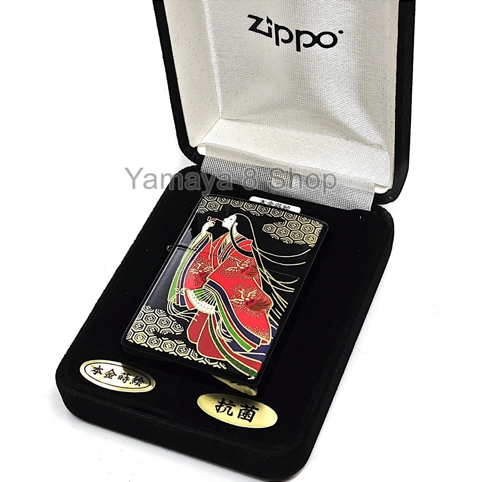 zippo ウィンディ 両面デザイン 限定品 ブラック 2024年製 4点 ZIPPO 本金蒔絵 平安時代 十二単 ウィンディ WINDY 漆黒