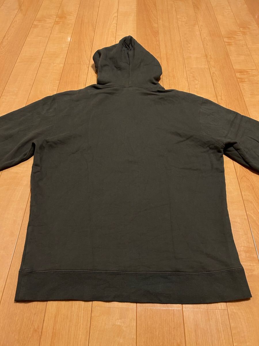 雰囲気系☆カーハート オーバーサイズXL大き目　裏起毛スウェットパーカ 正面BIGロゴマーク入！&カンガルーポケット付.フーディ オリーブ緑_画像6