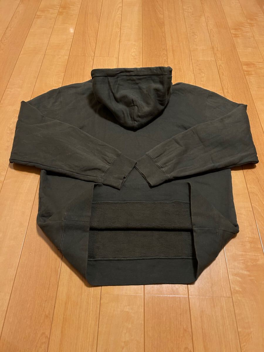 雰囲気系☆カーハート オーバーサイズXL大き目　裏起毛スウェットパーカ 正面BIGロゴマーク入！&カンガルーポケット付.フーディ オリーブ緑_画像7