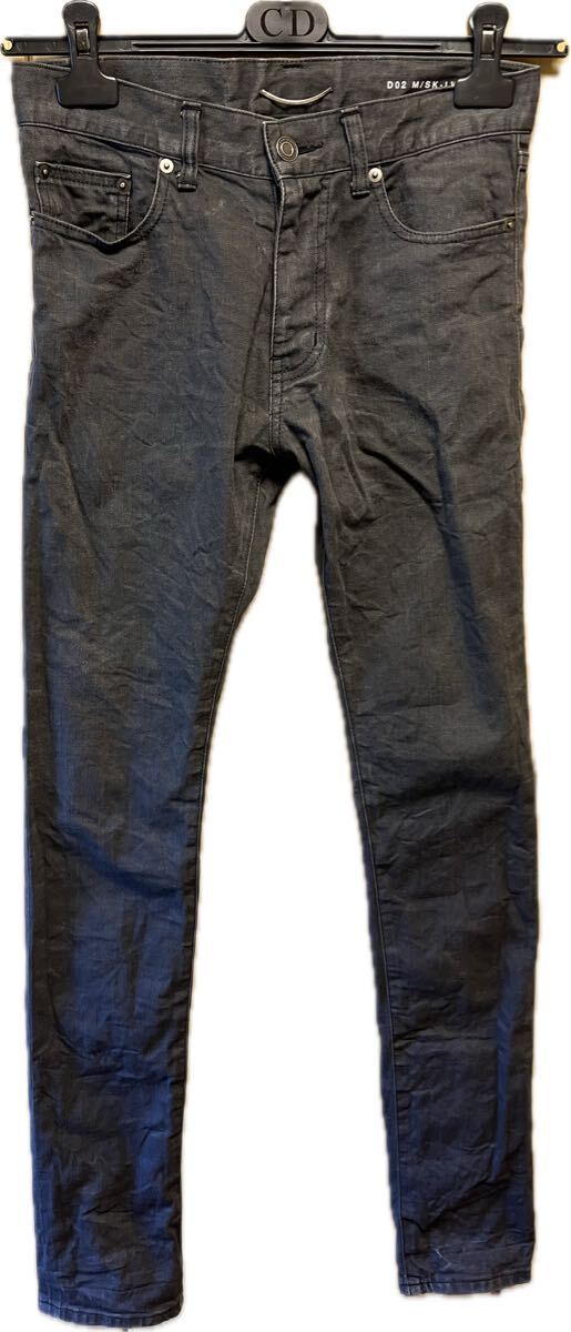 國內(nèi)正規(guī) 13SS SAINT LAURENT PARIS サンローラン パリ Hedi Slimane エディスリマン D02 M/SK- LW スキニー デニム 黒 28 315401 YUO60