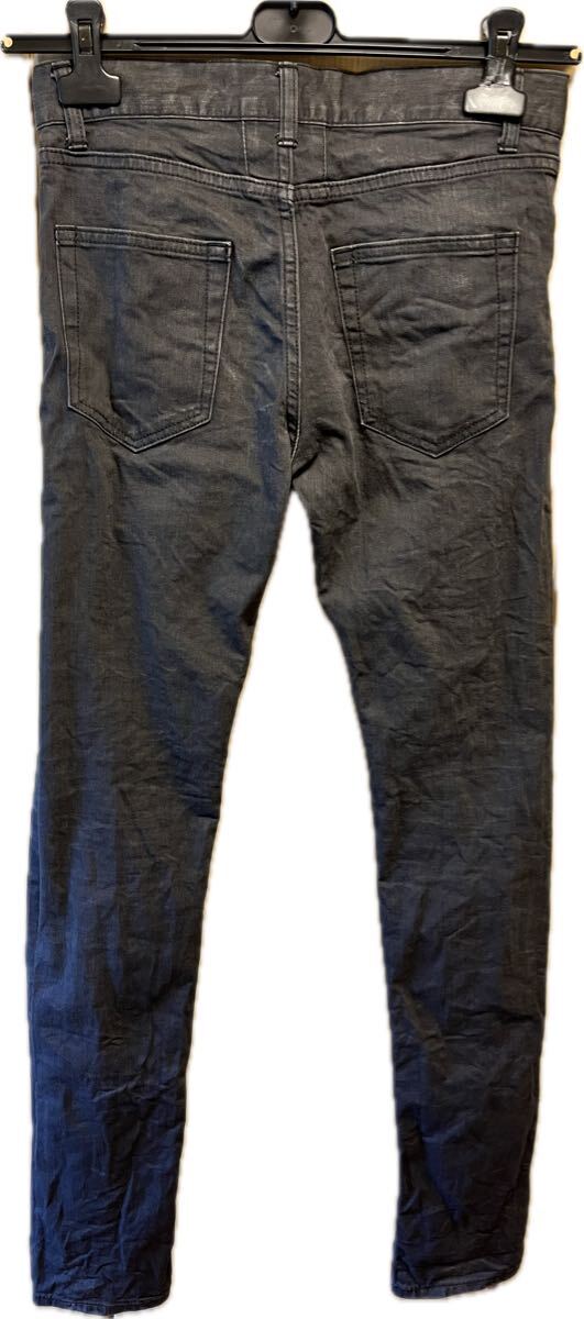 國內(nèi)正規(guī) 13SS SAINT LAURENT PARIS サンローラン パリ Hedi Slimane エディスリマン D02 M/SK- LW スキニー デニム 黒 28 315401 YUO60