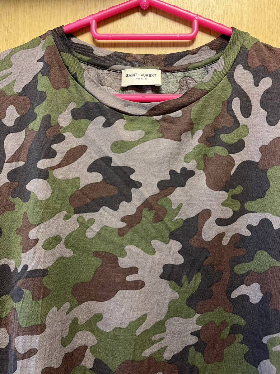 正規 Saint Laurent サンローランパリ 迷彩 Tシャツ 正規 Saint Laurent サンローランパリ 迷彩 Tシャツ