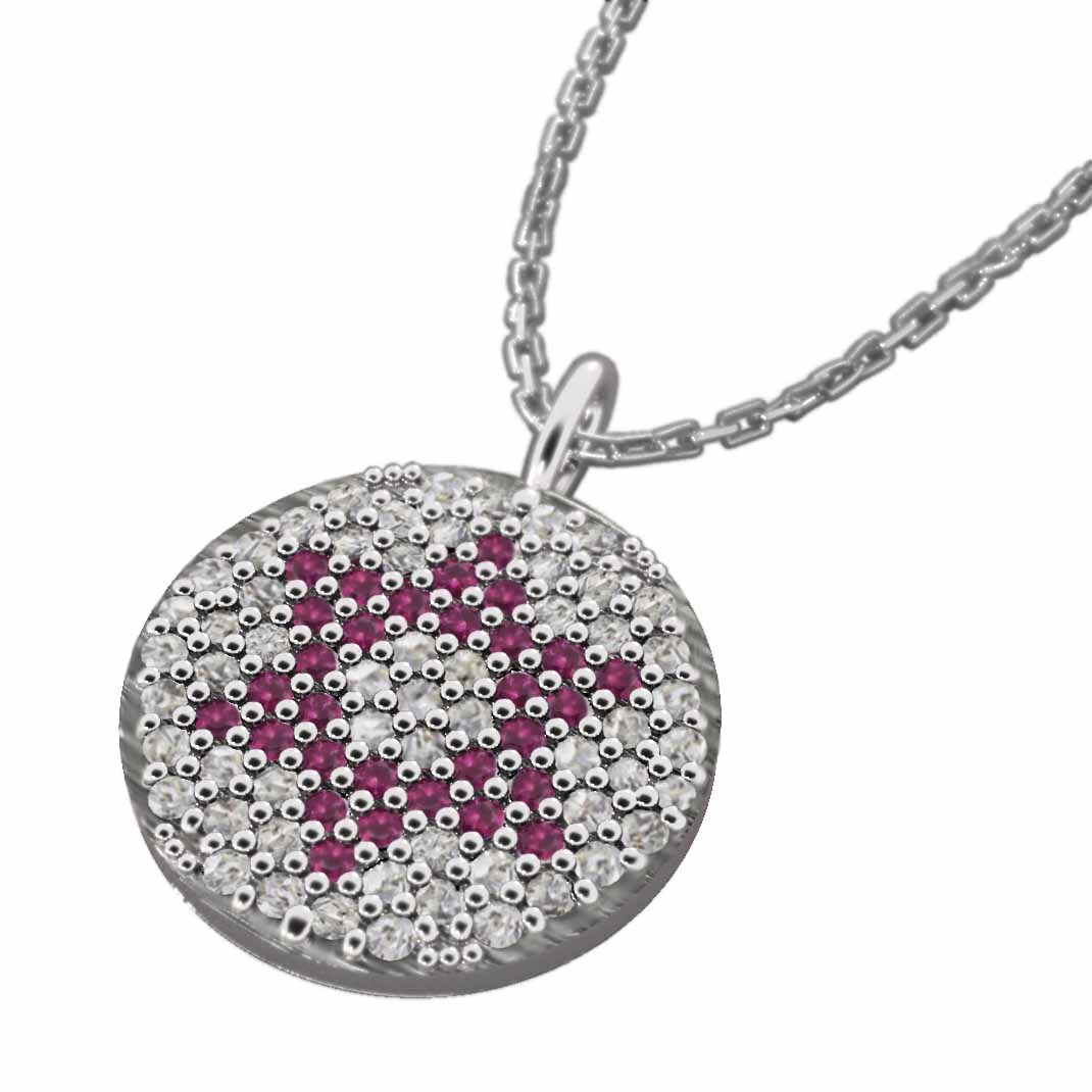 【10％OFF】 ルビー 石敷き詰めシリーズ 六芒星 ネックレス 天然ダイヤモンド ルビー