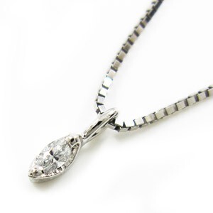  chain pendant white gold ( platinum )900 1 bead stone diamond 4 month birthstone ma- Kiss diamond 