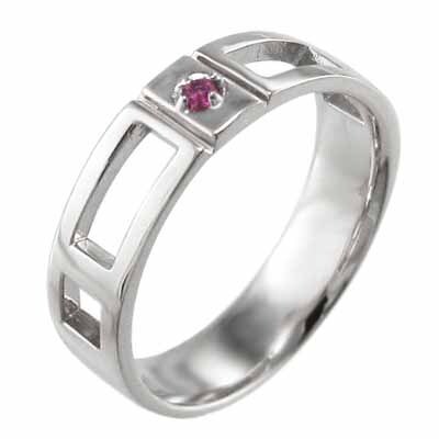  ring one bead stone ruby k18 white gold 7 month. birthstone 