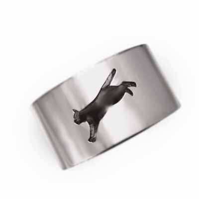 新作商品 シンプル 猫 リング 18金ホワイトゴールド 指輪 猫の型抜き ゴールド