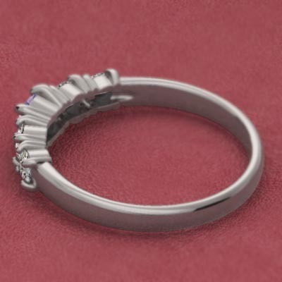 18kホワイトゴールド 指輪 5石 アメシスト(紫水晶) 天然ダイヤモンド 2月の誕生石