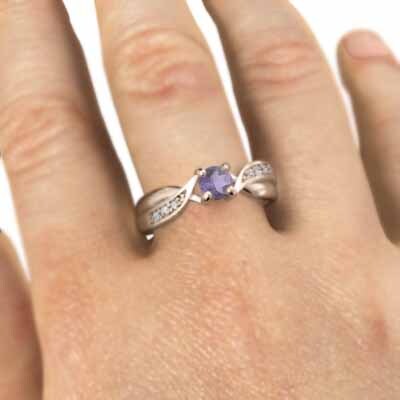 オーダーメイド 結(jié)婚指輪 にも アメジスト(紫水晶) 天然ダイヤモンド ピンクゴールドk10 2月の誕生石 中央石約3.8mm