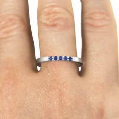 ー品販売 5ストーン 細身 リング 平打ちの 指輪 ハーフ エタニティー その他