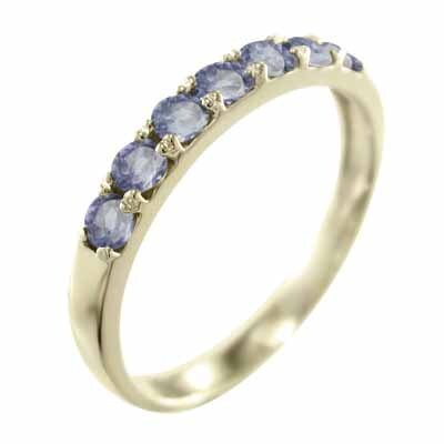 タンザナイト 指輪 ハーフ エタニティー リング k10 12月の誕生石