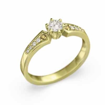 シトリン シトリン オーダーメイド 婚約 指輪 k18 11月の誕生石