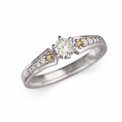 シトリン シトリン オーダーメイド 婚約 指輪 k18 11月の誕生石