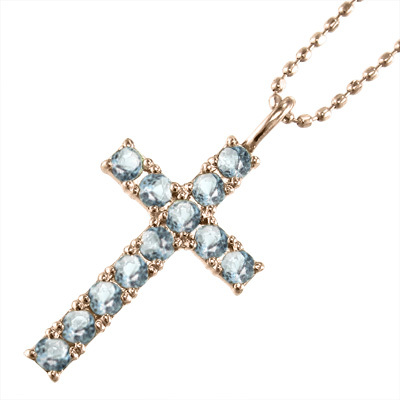 k10ピンクゴールド ペンダント ネックレス アクアマリン 3月