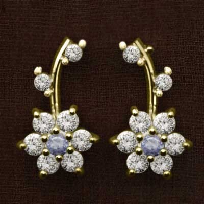 タンザナイト 天然ダイヤモンド ペアピアス k18 12月誕生石 キャッチ付き