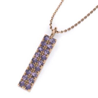 アメジスト(紫水晶) ペンダント ネックレス プレート 2月誕生石 10金ピンクゴールド 大サイズ