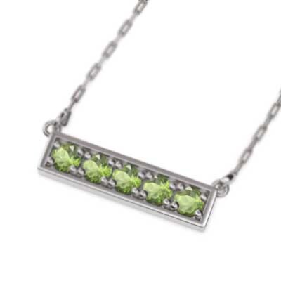 ペンダント ペリドット プレート 18金ホワイトゴールド 8月の誕生石 5ピース
