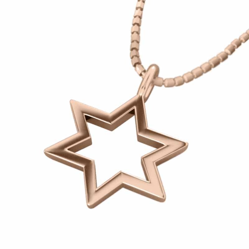  pendant necklace six . star standard pink gold k18 small size 