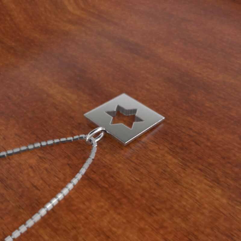 ペンダント シンプル 六芒星 k10ホワイトゴールド 大サイズ 八角型 ペンダント ネックレス 六芒星 シンプル k10ホワイトゴールド 小サイズ