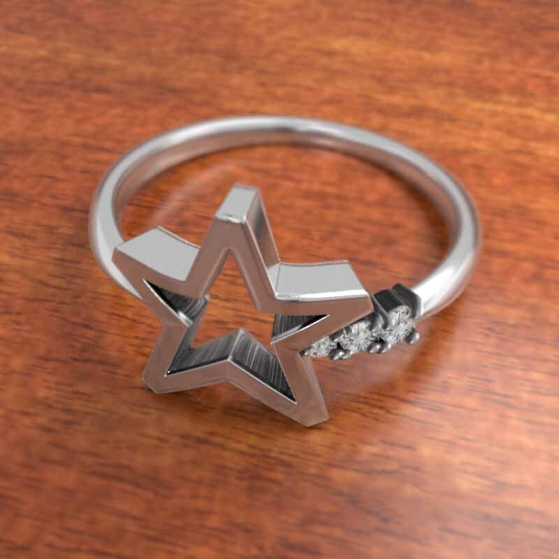  ring 10k white gold Star s Lee Stone natural diamond 